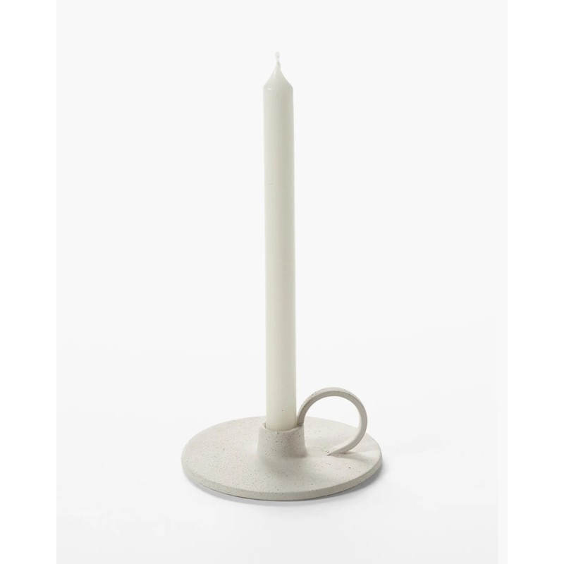 BOUGEOIR BEIGE ARGILE - MIRA PAR ALEX GABRIELS - D.14 x H.6 cm - SERAX