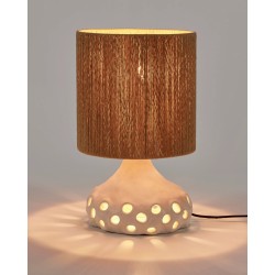LAMPE OYA N.1 - BEIGE & MARRON - ABAT-JOUR CORDES - PAR SOPHIE CASIER - L.25x P.25 xH.42 cm - SERAX