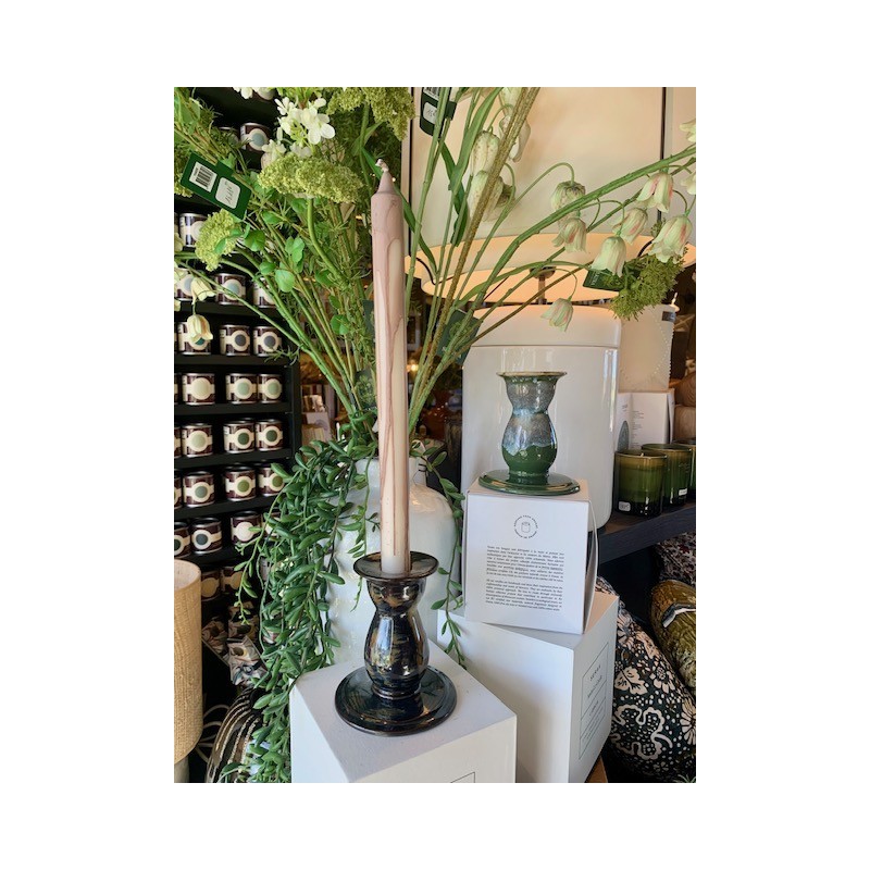 BOUGEOIR BLEU FONCE CERAMIQUE - TERRES DES REVES PAR ANITA LE GRELLE - D.9,5 x H.10,5 cm - SERAX