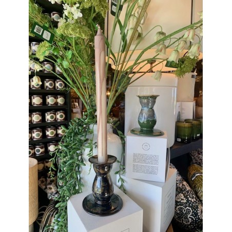 BOUGEOIR BLEU FONCE CERAMIQUE - TERRES DES REVES PAR ANITA LE GRELLE - D.9,5 x H.10,5 cm - SERAX