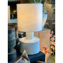 LAMPE DE TABLE BLANCHE EMAILLEE - CATHERINE PAR MARIE MICHIELSSEN - L.25x P.25 xH.47 cm - SERAX