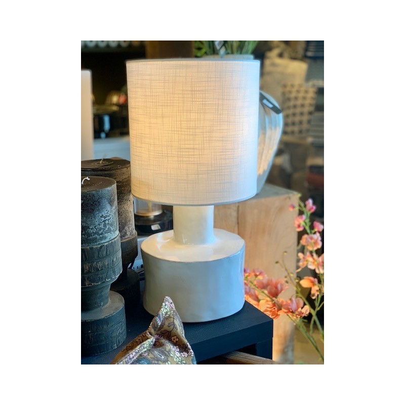 LAMPE DE TABLE BLANCHE EMAILLEE - CATHERINE PAR MARIE MICHIELSSEN - L.25x P.25 xH.47 cm - SERAX