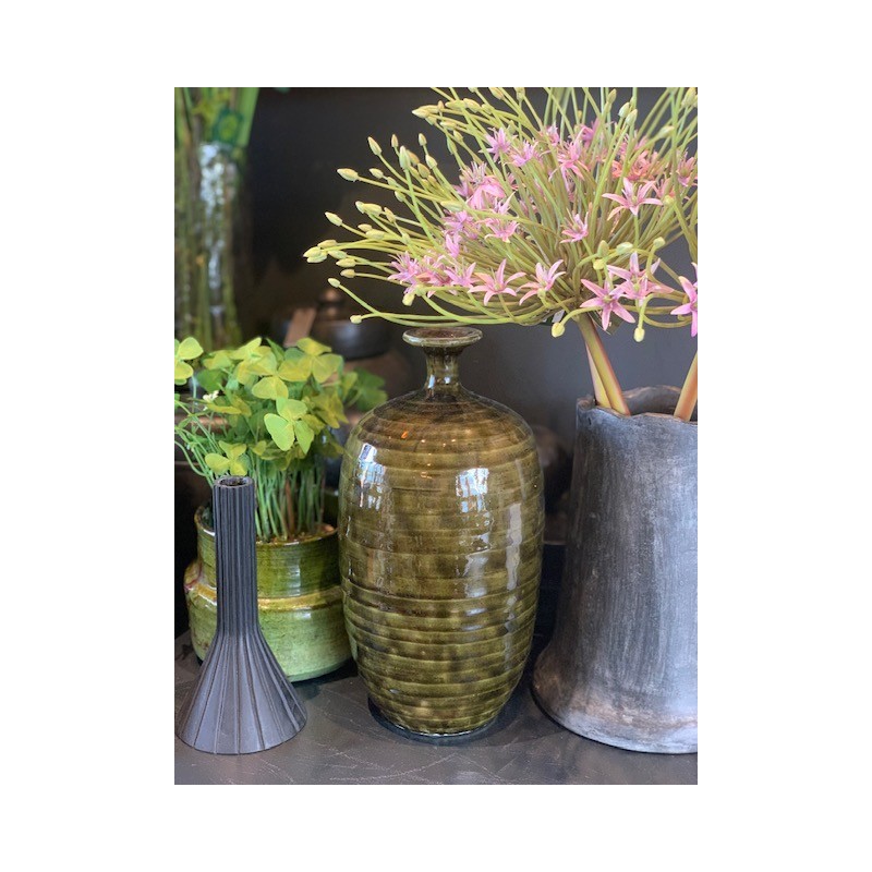 VASE S VERT FONCE GRES - SERAX
