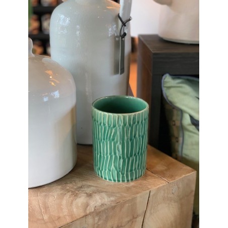 VASE VERT M CERAMIQUE - LANZA PAR PASCALE NAESSENS - D.8,5 x H.11 cm - SERAX