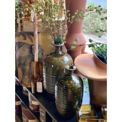 VASE L VERT FONCE GRES - SERAX