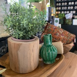 Cache pot en bois teck MAZ - SMALL - D.20xH20cm