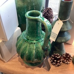 PETIT VASE AVEC POIGNEE LUZ - EMAILLE VERT CLAIR - NOORI