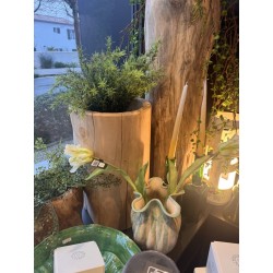 Cache pot en bois teck MAZ - MEDIUM - D.30 x H.30 cm