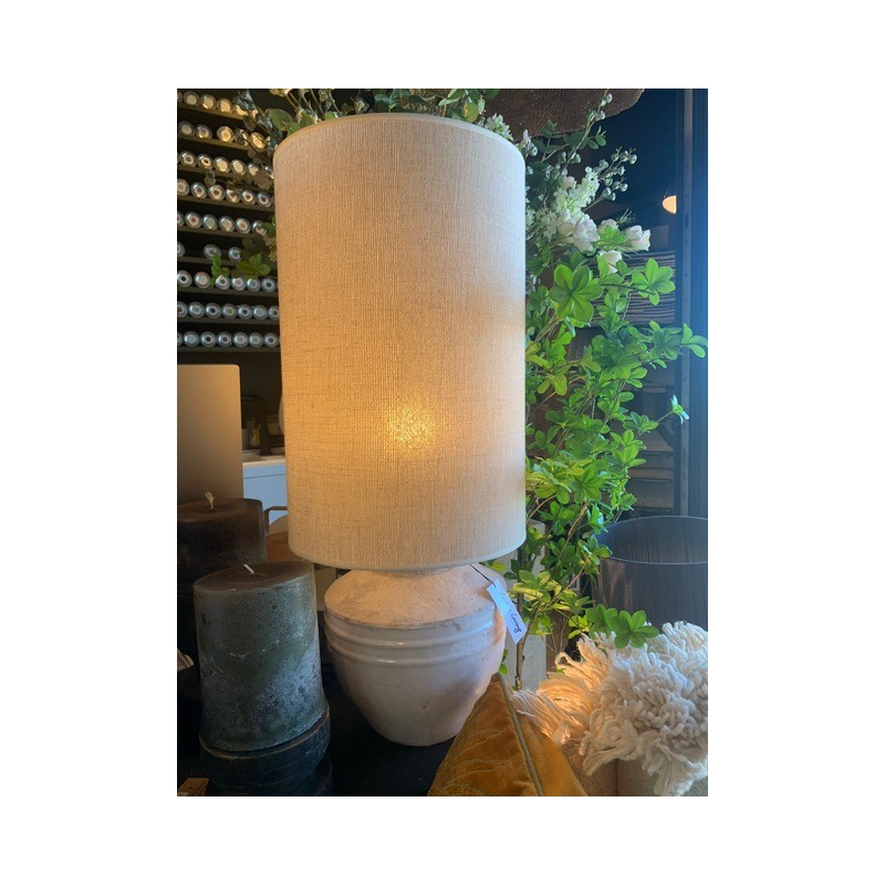 PIED DE LAMPE BLANC ANTIQUE- MEDIUM - TOBA - D.25x35 cm - LIGHT & LIVING