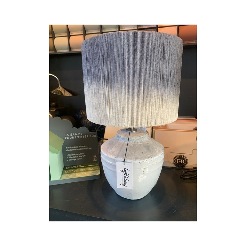 PIED DE LAMPE BLANC ANTIQUE- SMALL - TOBA - D.20x30 cm - LIGHT & LIVING