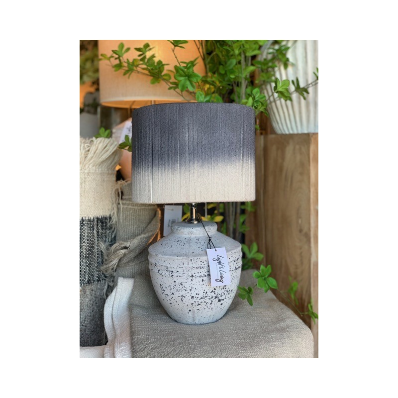 PIED DE LAMPE BLANC/GRIS ANTIQUE- SMALL - TOBA - D.20x30 cm - LIGHT & LIVING