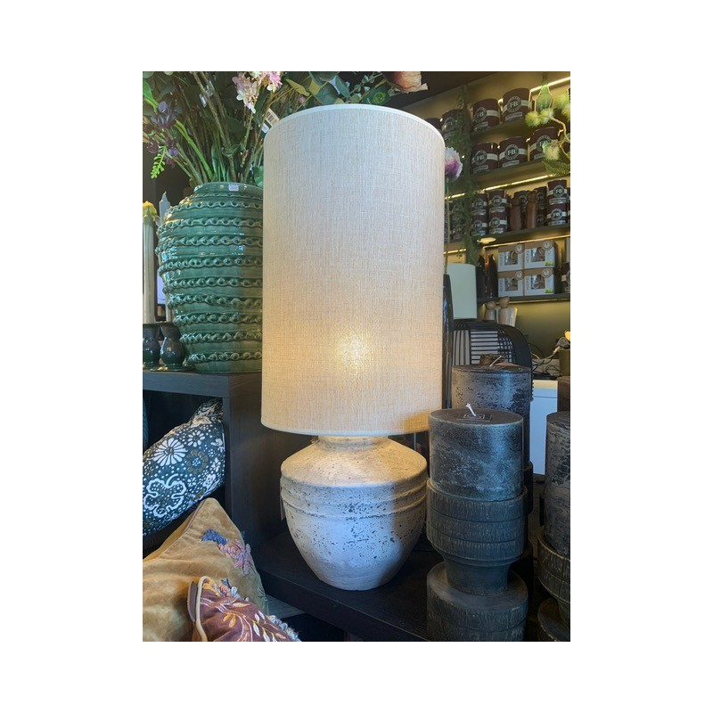 PIED DE LAMPE BLANC/GRIS ANTIQUE- MEDIUM - TOBA - D.25x35 cm - LIGHT & LIVING