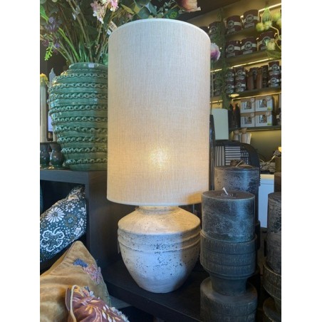 PIED DE LAMPE BLANC/GRIS ANTIQUE- MEDIUM - TOBA - D.25x35 cm - LIGHT & LIVING