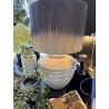 PIED DE LAMPE BLANC/GRIS ANTIQUE- LARGE - TOBA - D.30x40 cm - LIGHT & LIVING