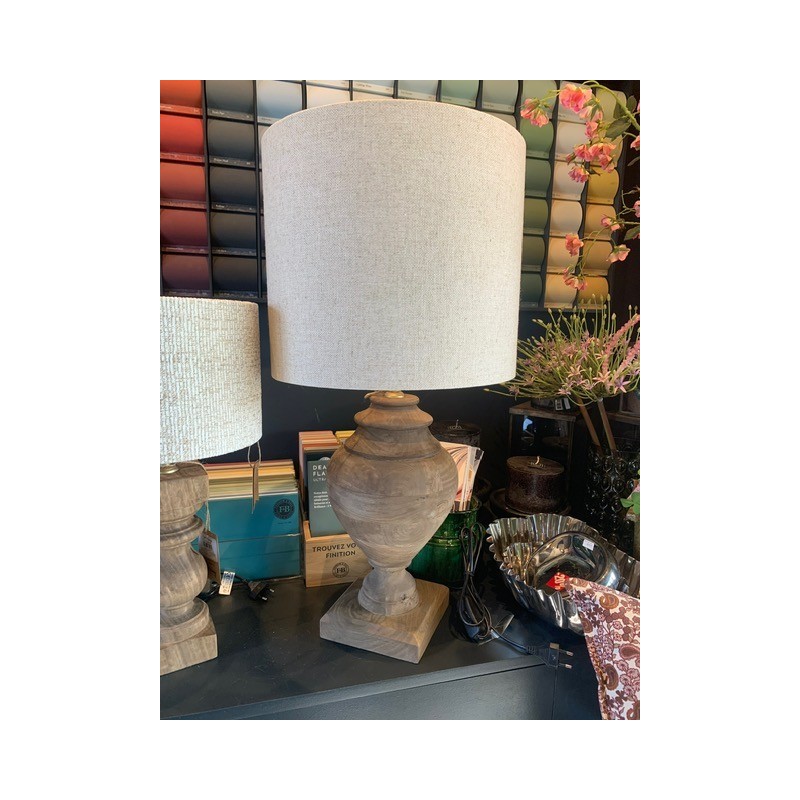 PIED DE LAMPE BOIS CARRE - MILAZZO - D.20x45 cm - LIGHT & LIVING