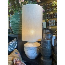 ABAT-JOUR CYLINDRIQUE - BRESKA - HAUTE- BLANC PERLE- D.30xH.45 cm - LIGHT & LIVING