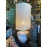 ABAT-JOUR CYLINDRIQUE - BRESKA - HAUTE- BLANC PERLE- D.30xH.45 cm - LIGHT & LIVING