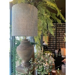ABAT-JOUR CYLINDRIQUE - OKAVI - MEDIUM - BRUN CLAIR - D.30xH.32 cm - LIGHT & LIVING
