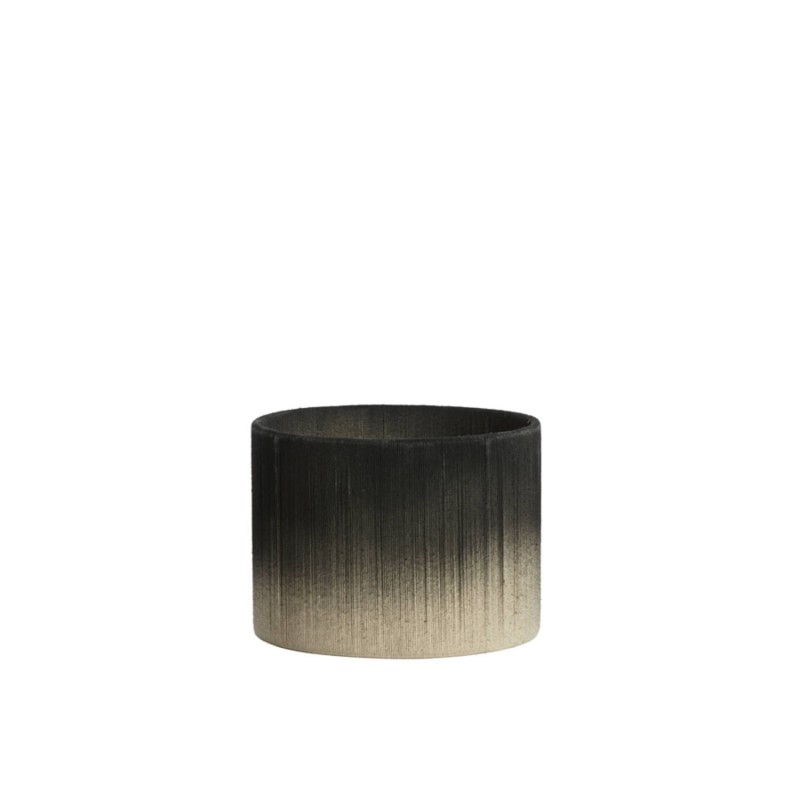 ABAT-JOUR CYLINDRIQUE - TOSSA - SMALL - NOIR-CREME- D.25xH.18 cm - LIGHT & LIVING