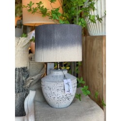 ABAT-JOUR CYLINDRIQUE - TOSSA - SMALL - NOIR-CREME- D.25xH.18 cm - LIGHT & LIVING