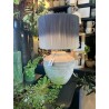 ABAT-JOUR CYLINDRIQUE - TOSSA - LARGE - NOIR-CREME- D.35xH.25 cm - LIGHT & LIVING