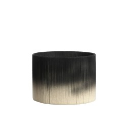 ABAT-JOUR CYLINDRIQUE - TOSSA - LARGE - NOIR-CREME- D.35xH.25 cm - LIGHT & LIVING