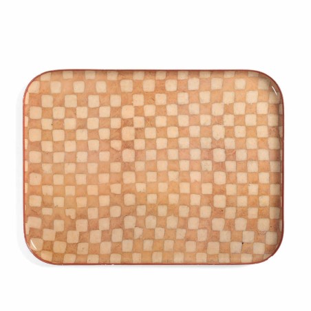 PLATEAU ATARI - CARREAUX - 30x40 cm - METAL EMAILLE - LE MONDE SAUVAGE