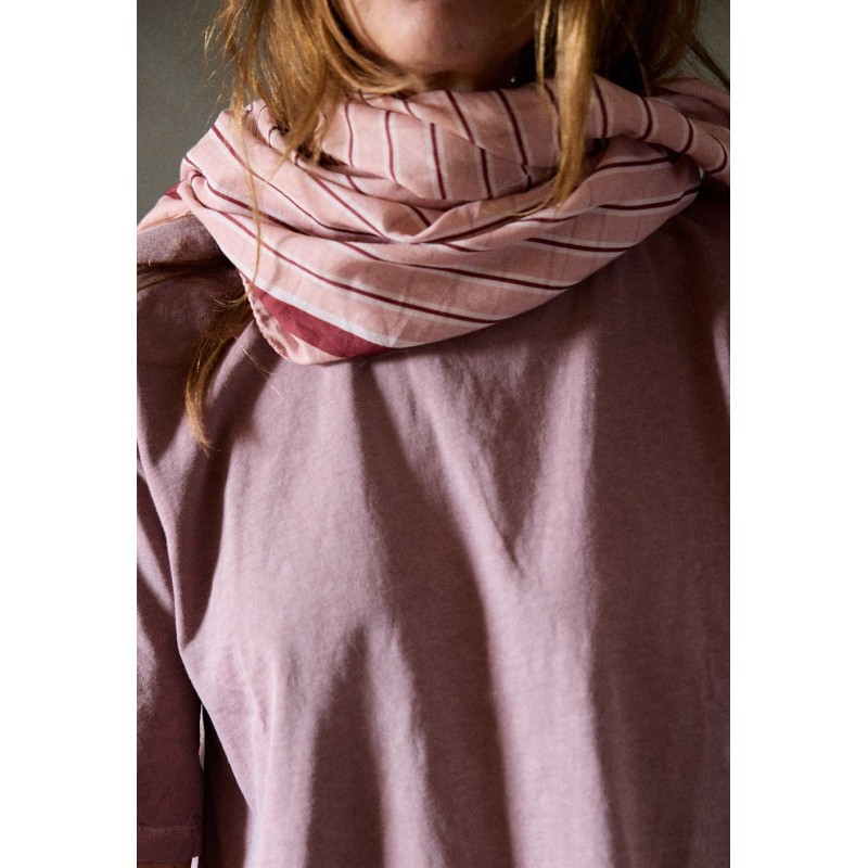 FOULARD - RAYURES VERMILLON - 1x1m - GABRIELLE
