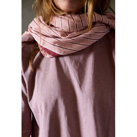 FOULARD - RAYURES VERMILLON - 1x1m - GABRIELLE
