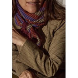 FOULARD EN LAINE - OPALE BORDEAUX - 100x100cm - GABRIELLE