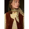 PETIT FOULARD EN LAINE - TOURMALINE KAKI - 60x60 cm - GABRIELLE