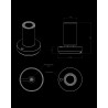 LAMPE FRECHIN A TABLE GOLD-BLANC - Chassies dore, base en marbre noir - DCW