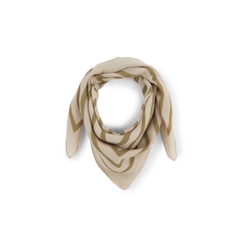 FOULARD EN LAINE - OPALE KAKI - 100x100 cm - GABRIELLE