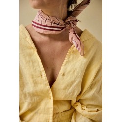 PETIT FOULARD - RAYURES VERMILLON - 60x60cm - GABRIELLE