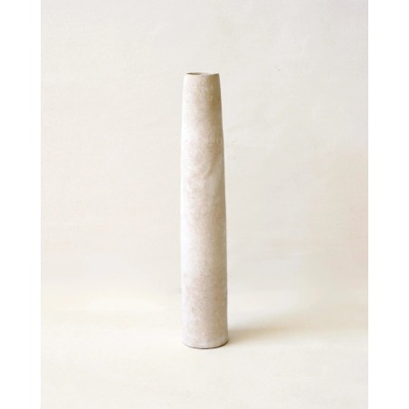 VASE SORRENTE L - BLANC SABLE - FAIENCE - D.11,5 x H.60 cm - MASAME