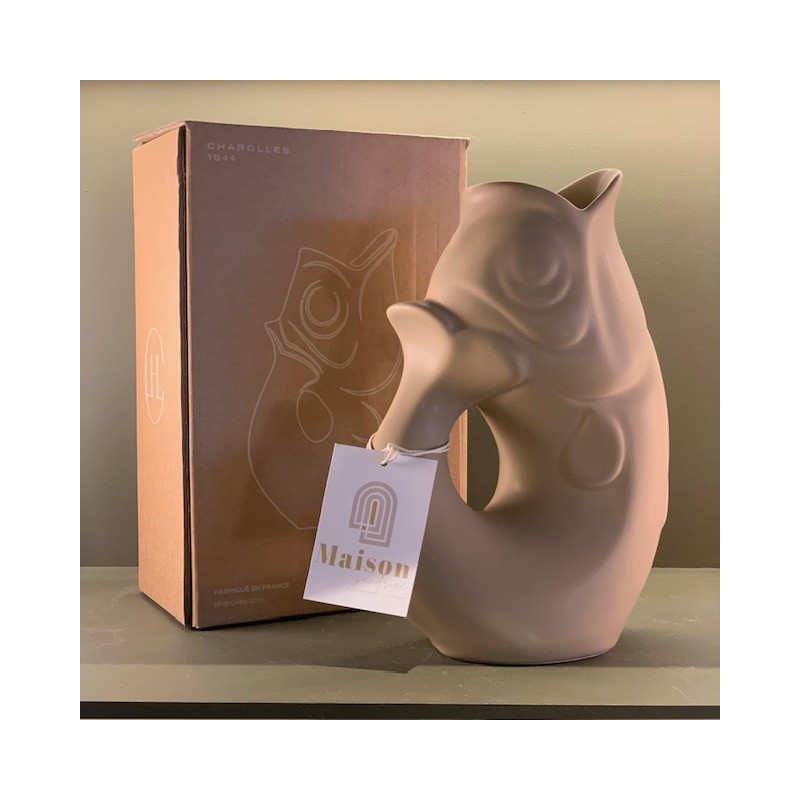 Carafe Glouglou - Sable mat - Faïencerie Charolles