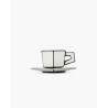 TASSE EXPRESSO & SOUCOUPE - NOIR & BLANC - L.13,8 P.13,8 H.7cm - SERAX