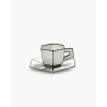 TASSE EXPRESSO & SOUCOUPE - NOIR & BLANC - L.13,8 P.13,8 H.7cm - SERAX