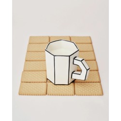 TASSE A THE - NOIR & BLANC - L.12,5 P.8,2 H.9,4 cm - SERAX