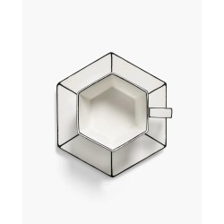 TASSE CAPPUCCINO & SOUCOUPE - NOIR & BLANC - L16,5 P.16,5 H9 cm - SERAX