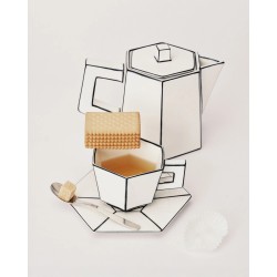 TASSE CAPPUCCINO & SOUCOUPE - NOIR & BLANC - L16,5 P.16,5 H9 cm - SERAX