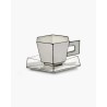 TASSE CAPPUCCINO & SOUCOUPE - NOIR & BLANC - L16,5 P.16,5 H9 cm - SERAX