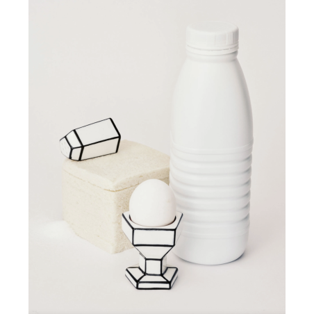 TASSE EXPRESSO & SOUCOUPE - NOIR & BLANC - L.13,8 P.13,8 H.7cm - SERAX
