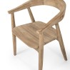FAUTEUIL FAYE - OUTDOOR - TECK NATUREL ASSISE OSIER- L.56xP.56xH.76 cm - GOMMAIRE