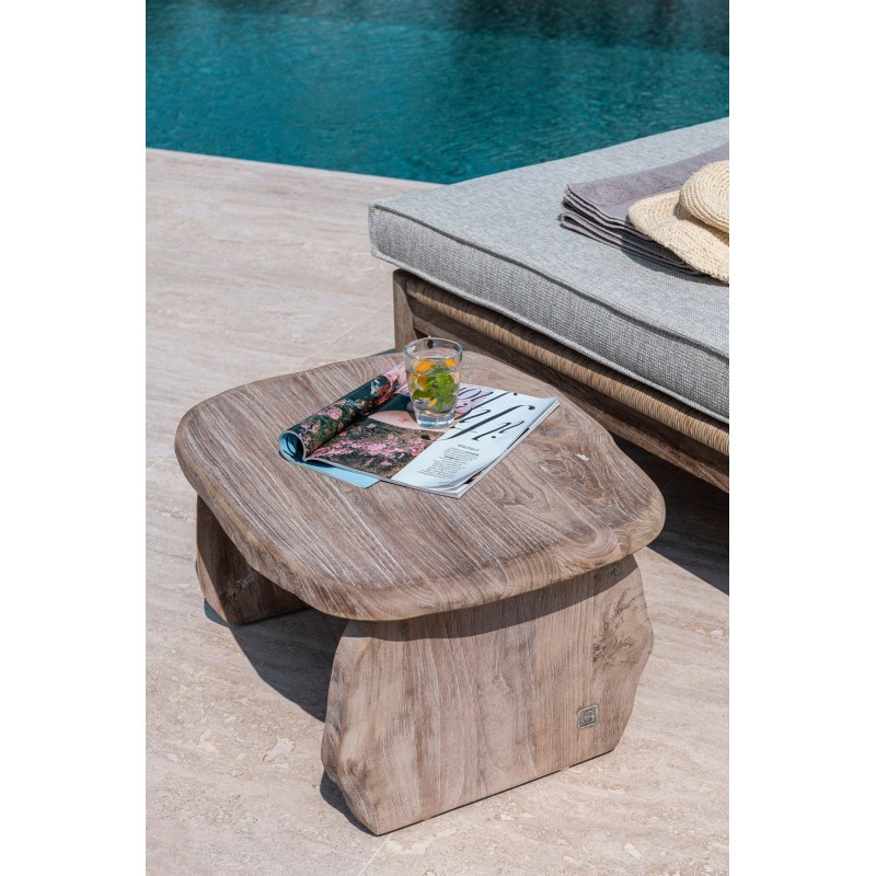 TABLE D'APPOINT PEBBLE - TEAK NATURAL GREY - LARGE - GOMMAIRE