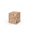 TABLE BASSE RUBY - TEAK NATURAL GREY - L.36xP.36xH.41 cm - GOMMAIRE