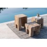 TABLE BASSE DOBLO LARGE - TEAK NATURAL GREY - L.33xP.33xH.44 cm - GOMMAIRE