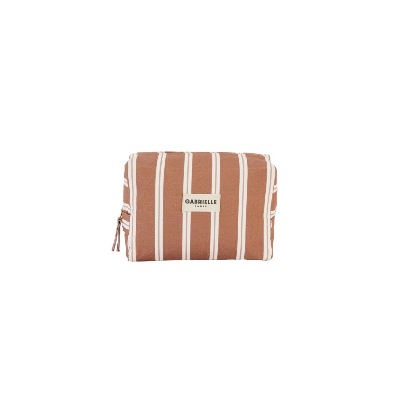TROUSSE DE TOILETTE - RAYURES NOISETTE - GABRIELLE