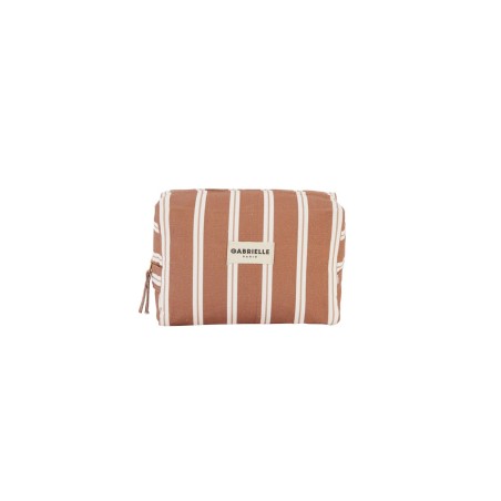 TROUSSE DE TOILETTE - RAYURES NOISETTE - GABRIELLE