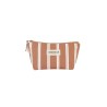 TROUSSE DE BEAUTE EN COTON - RAYURES NOISETTES - GABRIELLE